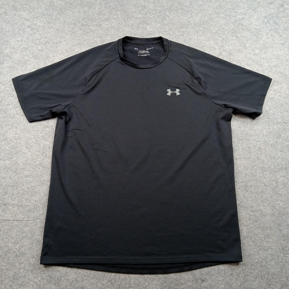 Under Armour Shirt Mens Medium Black The Tech Tee Short Sleeve Athletic Top